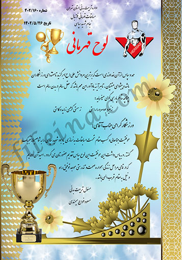 سری جدید لوح تقدیر لایه باز ورزشی بدنسازی